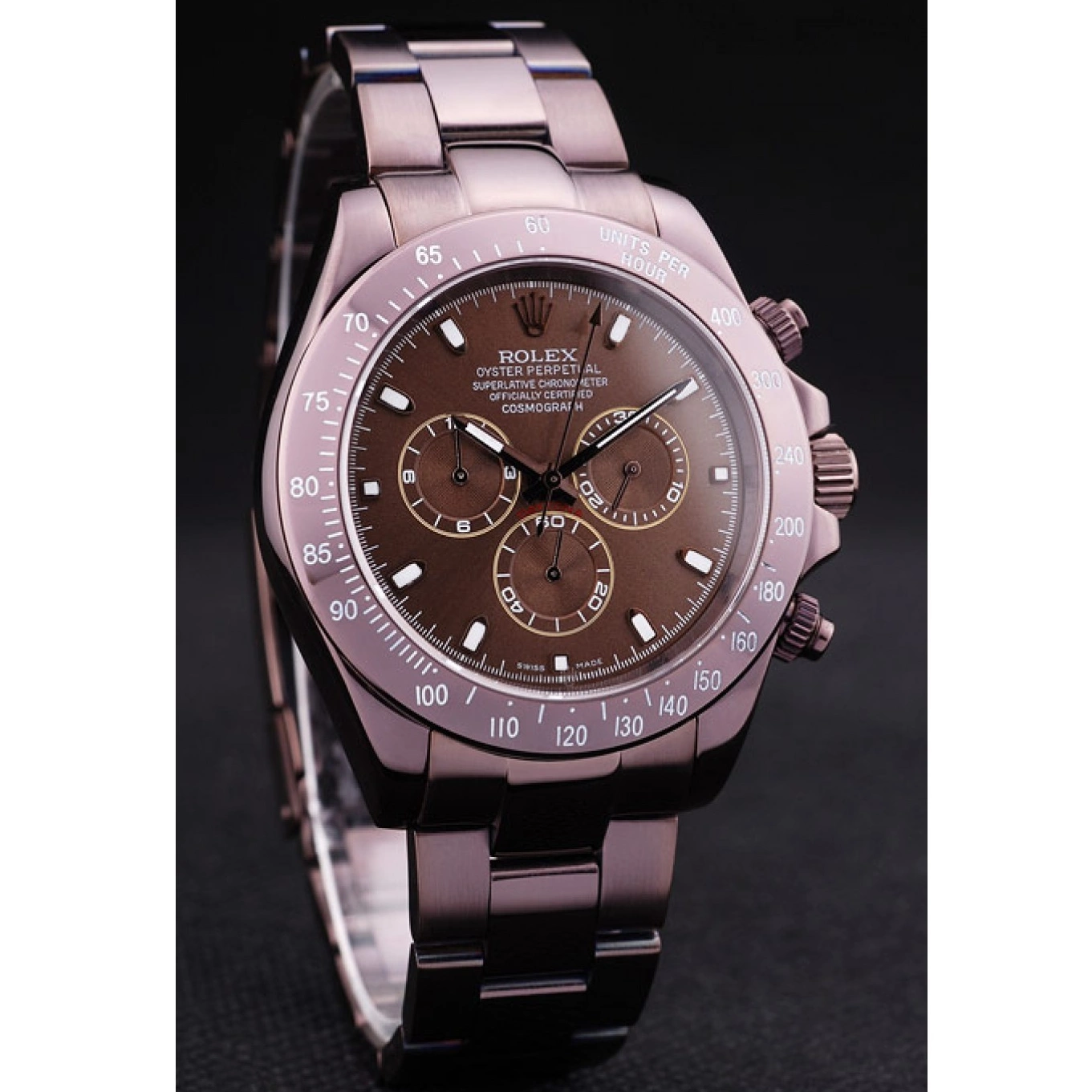 AAA Replica Watches Brown Copper Bezel Dial Steel 7477 Rolex Daytona Stainless 0527